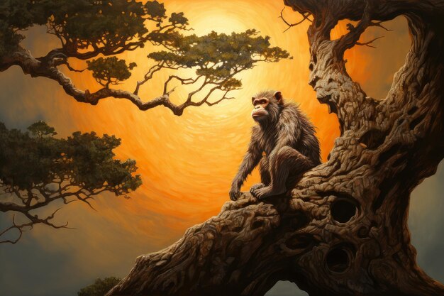 Wibrujący las drzew małp generuje światło słoneczne Ai