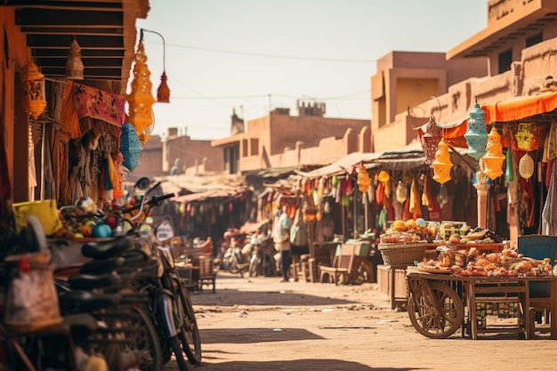 Wibrujący puls Kalejdoskopowe ulice tętniących życiem rynków Marrakeszu