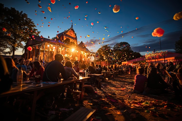 Wibrujący tłum na festiwalu rozświetla muzyczne smaki generatywnej IA