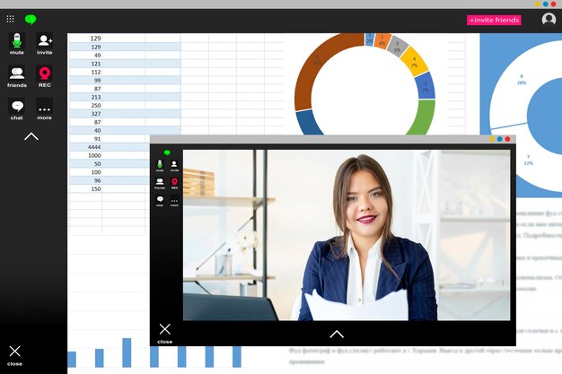 Zdjęcie wideokonferencja, spotkanie internetowe, liderka