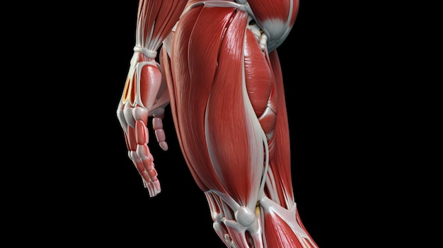 Zdjęcie widoczne są mięśnie ludzkiego ciała.