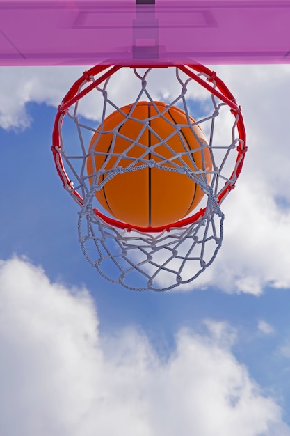 Zdjęcie widok 3d podstawowych elementów koszykówki