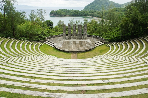 Zdjęcie widok amfiteatru pod wysokim kątem
