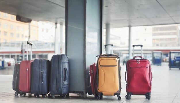 Zdjęcie widok boczny podróżującej walizki