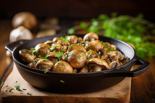 Zdjęcie widok boczny świeżych grzybów champignon i świeżych pomidorów na worku na drewnianym tle