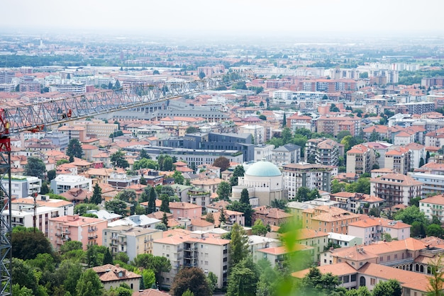 Widok dolina lombardzka z Bergamo, Włochy