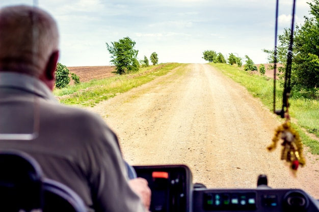 Widok Drogi Wiejskiej Z Okna Autobusu