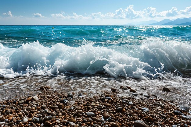 Zdjęcie widok fali na plaży