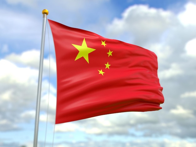 Widok flagi Chin na wietrze