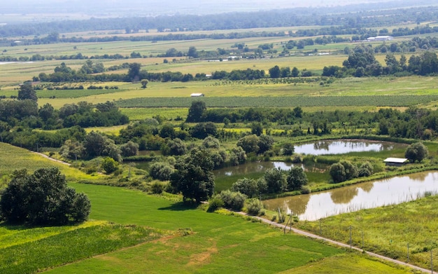 Widok i krajobraz Kachetii z helikoptera Gruzińskie piękno przyrody
