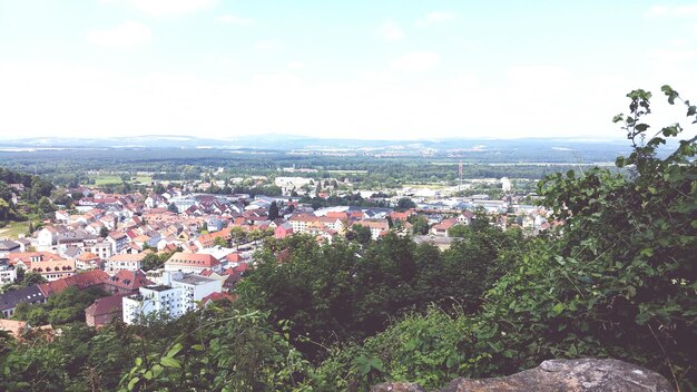 Zdjęcie widok krajobrazu miejskiego na tle nieba