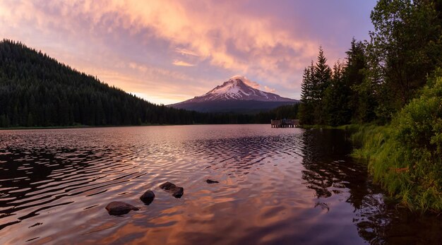 Widok krajobrazu Mt Hood Amerykańskie tło przyrody