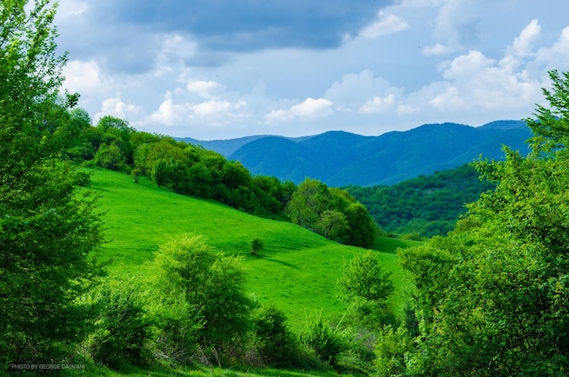 Widok krajobrazu na tle nieba