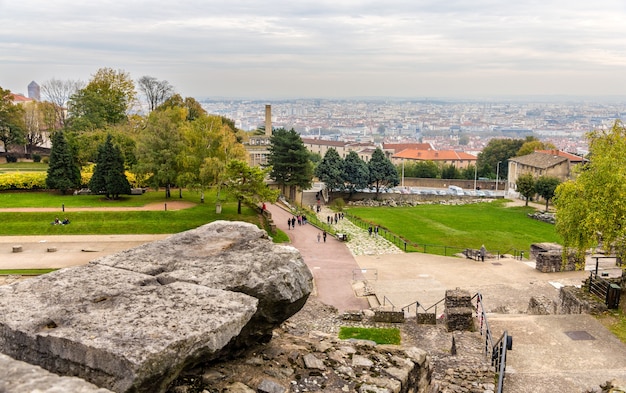 Widok Lyonu Ze Stanowiska Archeologicznego Fourviere