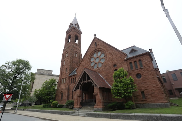 Widok Miasta Boston W Stanach Zjednoczonych Z Piękną Scenerią I Architekturą