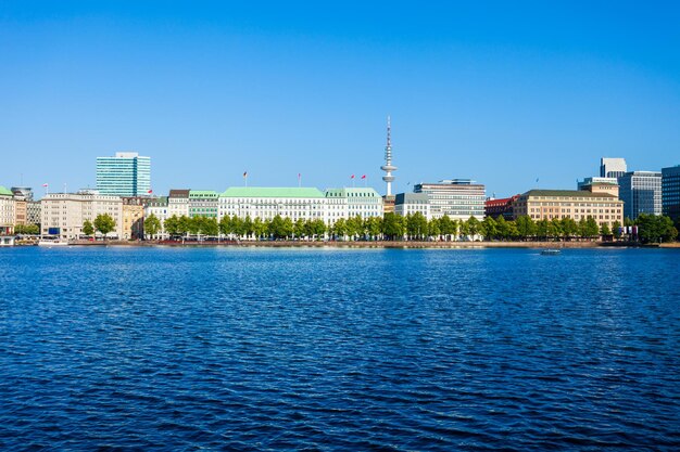 Widok na centrum Hamburga Niemcy