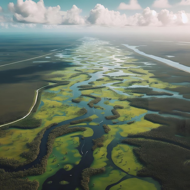 Widok na Everglades na Florydzie w Stanach Zjednoczonych