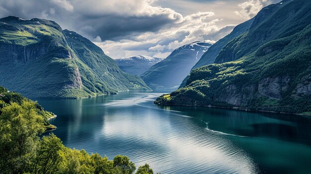 Widok na fjord w Norwegii Generatywna sztuczna inteligencja