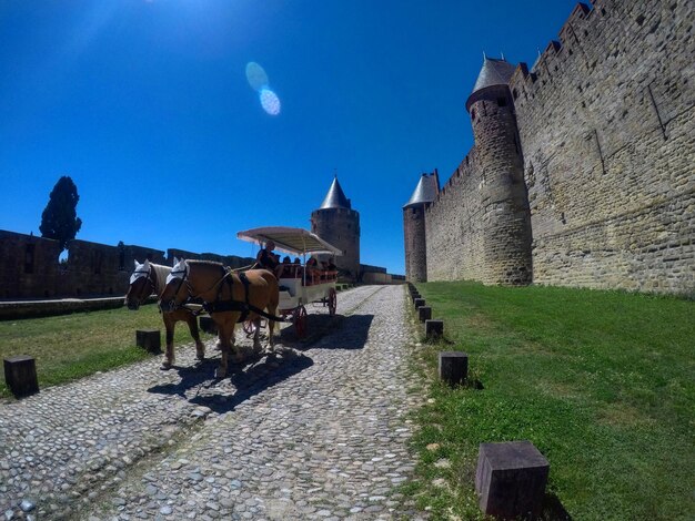 Zdjęcie widok na fort na czyste niebo