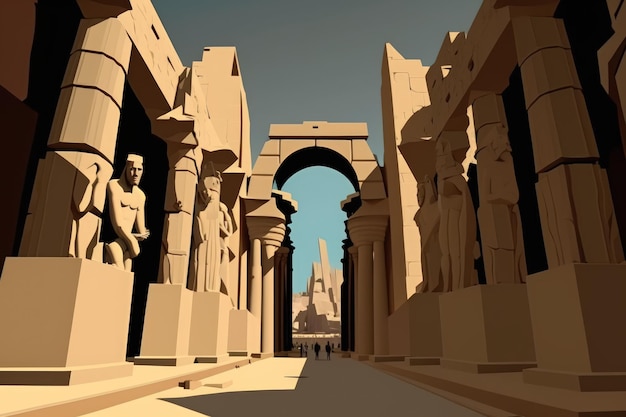 Widok na główne wejście do słynnej Świątyni Luksorskiej w Egipcie