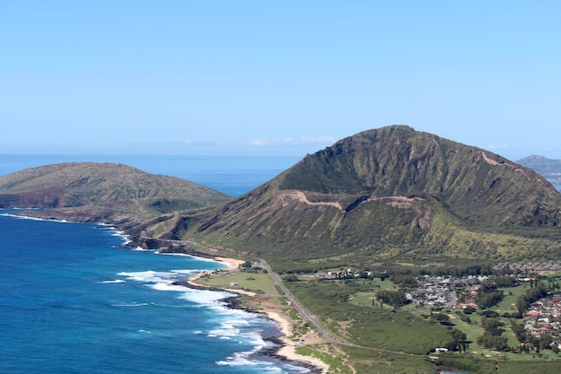 Zdjęcie widok na góry na hawajach