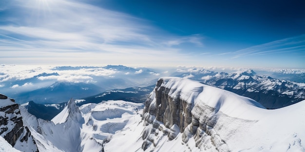 Widok na góry ze szczytu Mount Everest.