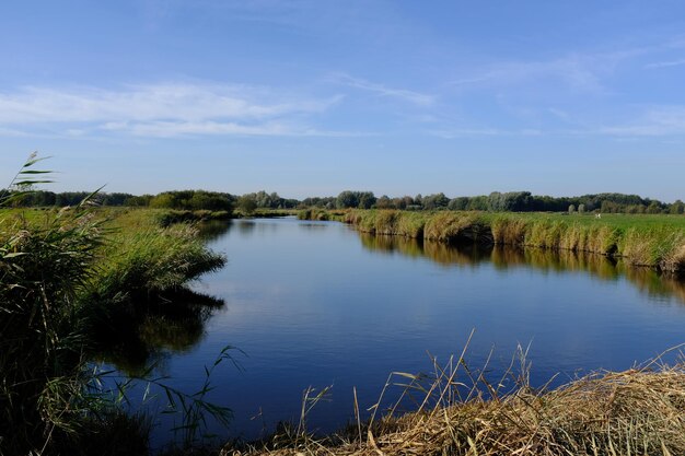 Zdjęcie widok na jezioro na tle nieba