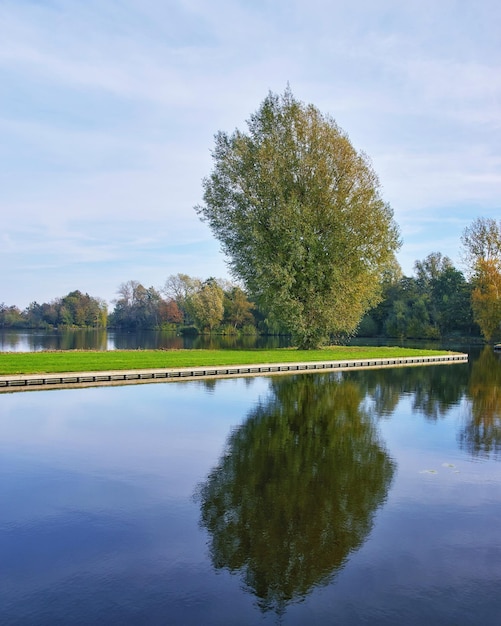 Widok na jezioro na tle nieba