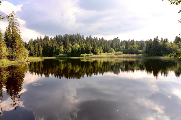 Widok na jezioro na tle nieba