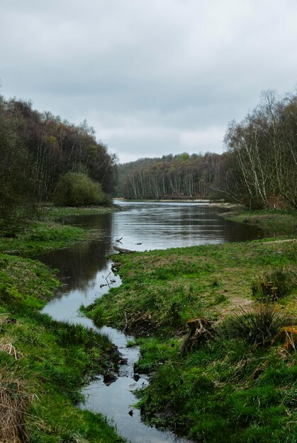 Zdjęcie widok na jezioro na tle nieba