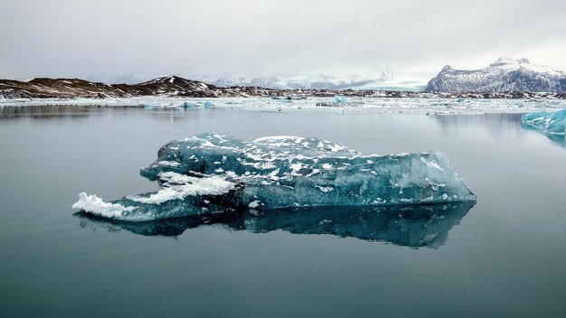 Widok na lodową lagunę Jokulsarlon