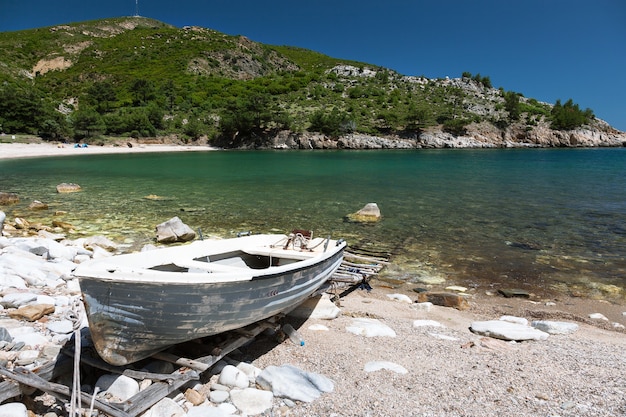 Zdjęcie widok na morze na wyspie thassos, grecja