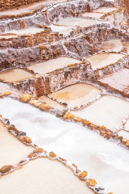 Widok Na Naturalne Baseny Solne W Las Salineras De Maras W świętej Dolinie Cusco. Peru