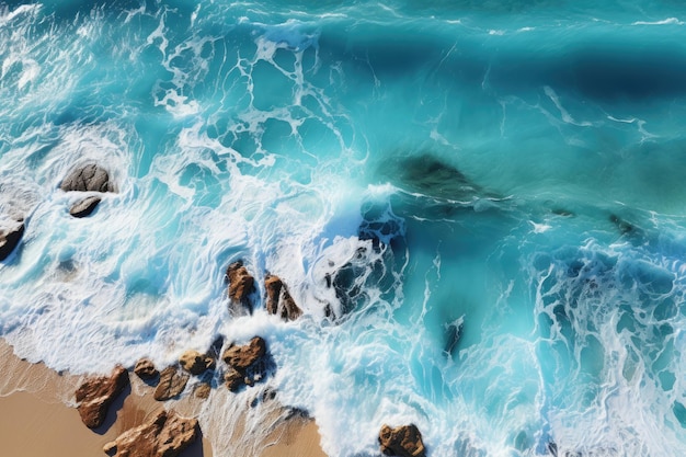 widok na ocean Błękitny szeroki ocean