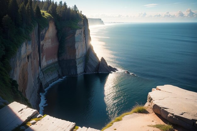 Widok na ocean z klifów Cape Breton