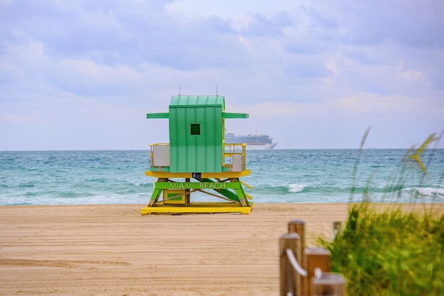 Widok Na Panoramę Miami South Beach Na Florydzie Usa