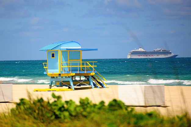 Widok Na Panoramę Miami South Beach Na Florydzie Usa