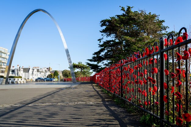 Widok na plac Pamięci Wojny w Folkestone