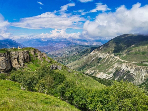 Widok na płaskowyż Matlas powiat Chunzachski Dagestan Rosja 2021