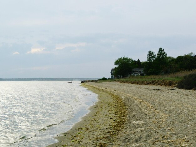 Zdjęcie widok na plażę na tle nieba