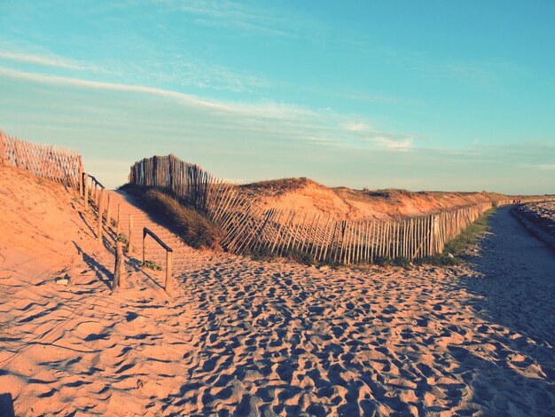 Zdjęcie widok na plażę na tle nieba