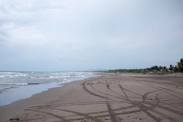 Widok na plażę na tle nieba