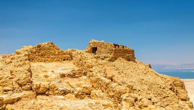 Widok Na Ruiny Twierdzy Masada - Pustynia Judzka, Izrael