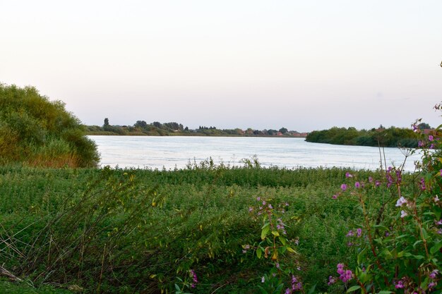 Zdjęcie widok na spokojne jezioro