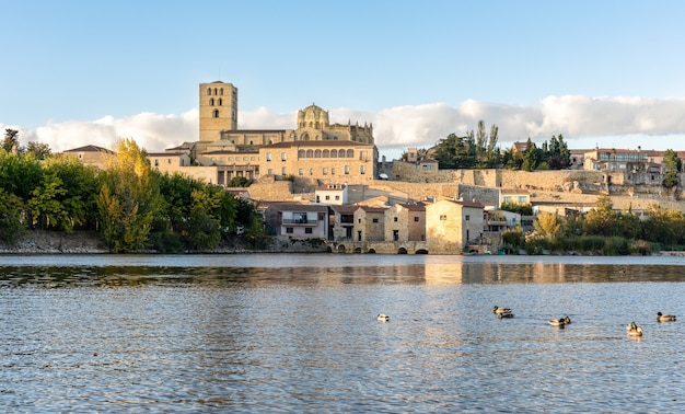 Widok Na średniowieczne Miasto Zamora, Hiszpania - Douro River