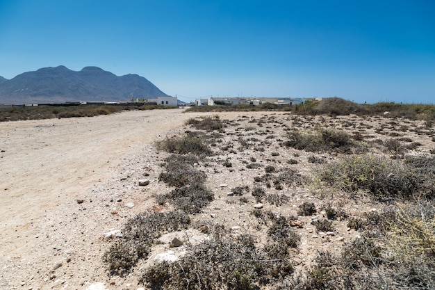 Widok na stare miasto górnicze Salinas Rodalquilar Almeria Hiszpania