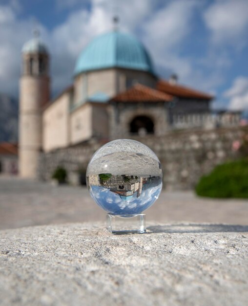 Widok na Stare Miasto i góry w Perast Kotor Czarnogóra