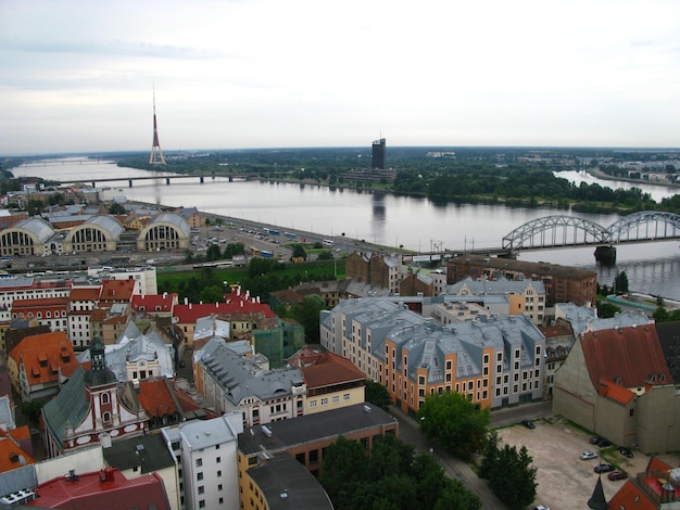 Widok na stare miasto Ryga Łotwa