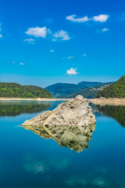 Widok Na Sztuczne Jezioro Zaovine W Serbii