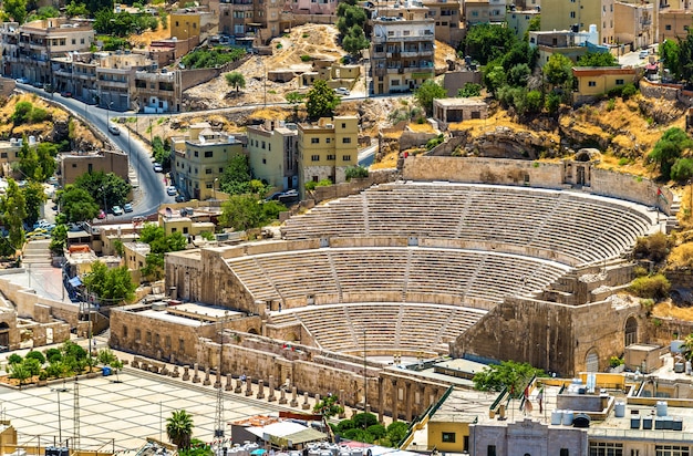Widok na teatr rzymski w Ammanie - Jordania